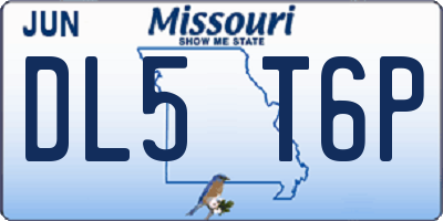 MO license plate DL5T6P