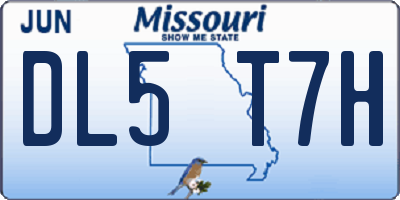 MO license plate DL5T7H