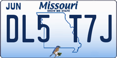 MO license plate DL5T7J