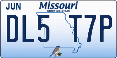 MO license plate DL5T7P