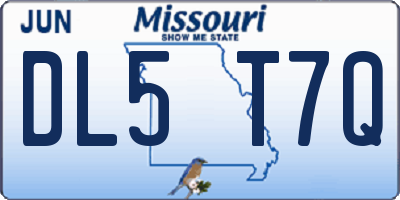 MO license plate DL5T7Q