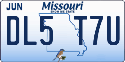 MO license plate DL5T7U