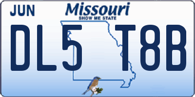 MO license plate DL5T8B
