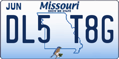 MO license plate DL5T8G