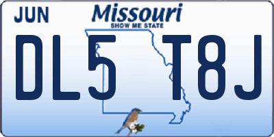MO license plate DL5T8J