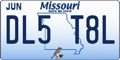 MO license plate DL5T8L