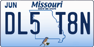 MO license plate DL5T8N