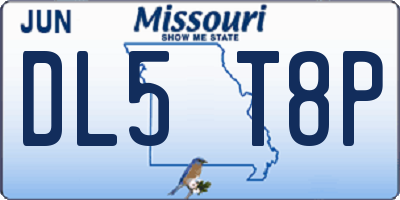 MO license plate DL5T8P