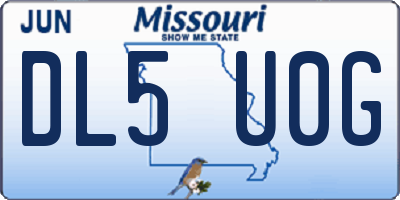 MO license plate DL5U0G