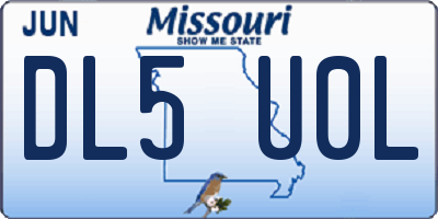 MO license plate DL5U0L