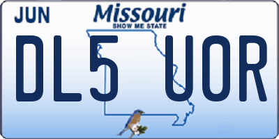 MO license plate DL5U0R