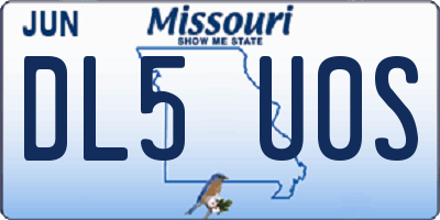 MO license plate DL5U0S