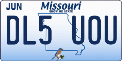 MO license plate DL5U0U