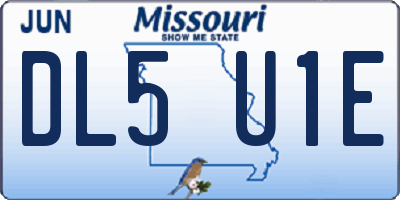 MO license plate DL5U1E
