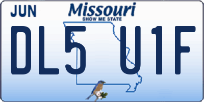 MO license plate DL5U1F