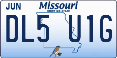 MO license plate DL5U1G