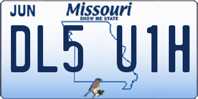 MO license plate DL5U1H