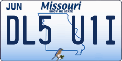 MO license plate DL5U1I