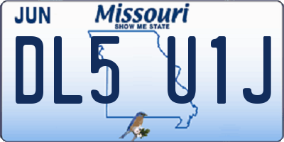 MO license plate DL5U1J