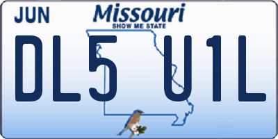 MO license plate DL5U1L