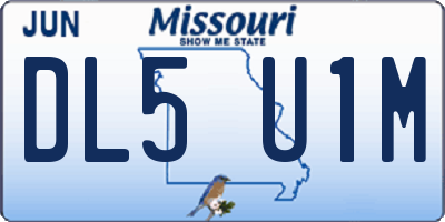 MO license plate DL5U1M