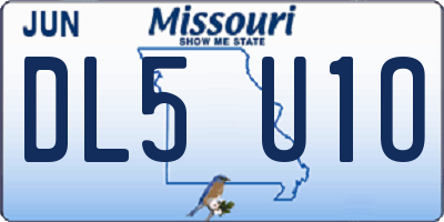 MO license plate DL5U1O