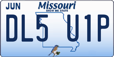 MO license plate DL5U1P