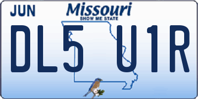 MO license plate DL5U1R