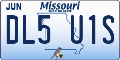 MO license plate DL5U1S
