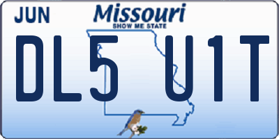 MO license plate DL5U1T
