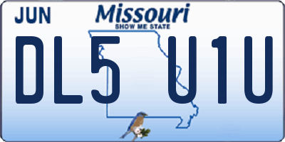 MO license plate DL5U1U
