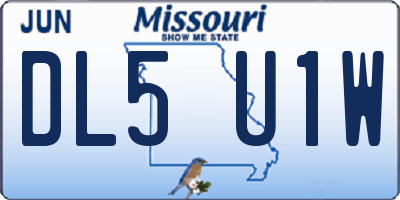 MO license plate DL5U1W