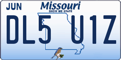 MO license plate DL5U1Z
