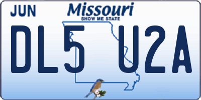 MO license plate DL5U2A
