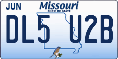 MO license plate DL5U2B