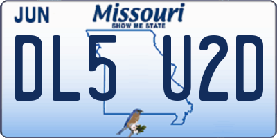 MO license plate DL5U2D