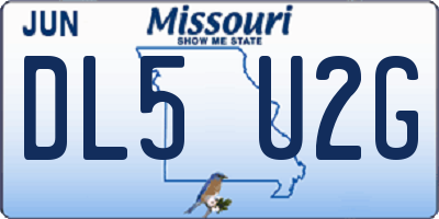 MO license plate DL5U2G