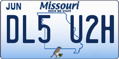 MO license plate DL5U2H