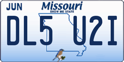 MO license plate DL5U2I