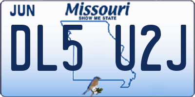 MO license plate DL5U2J