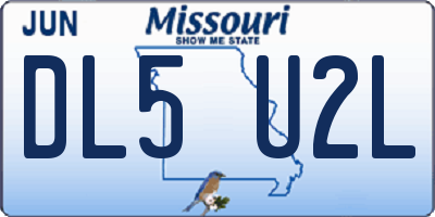 MO license plate DL5U2L