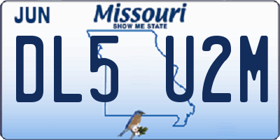 MO license plate DL5U2M