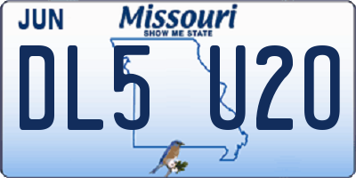 MO license plate DL5U2O
