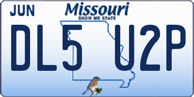MO license plate DL5U2P