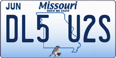 MO license plate DL5U2S