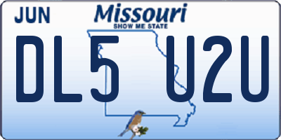 MO license plate DL5U2U