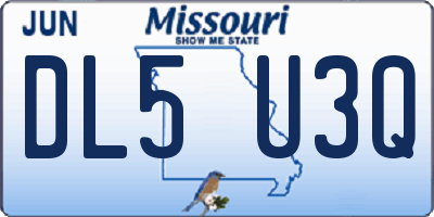 MO license plate DL5U3Q