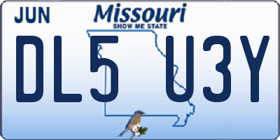 MO license plate DL5U3Y