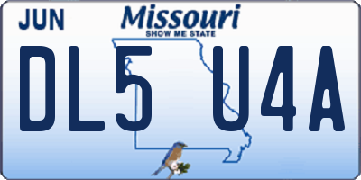 MO license plate DL5U4A