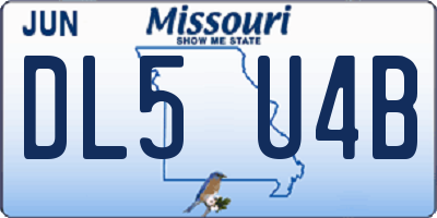 MO license plate DL5U4B